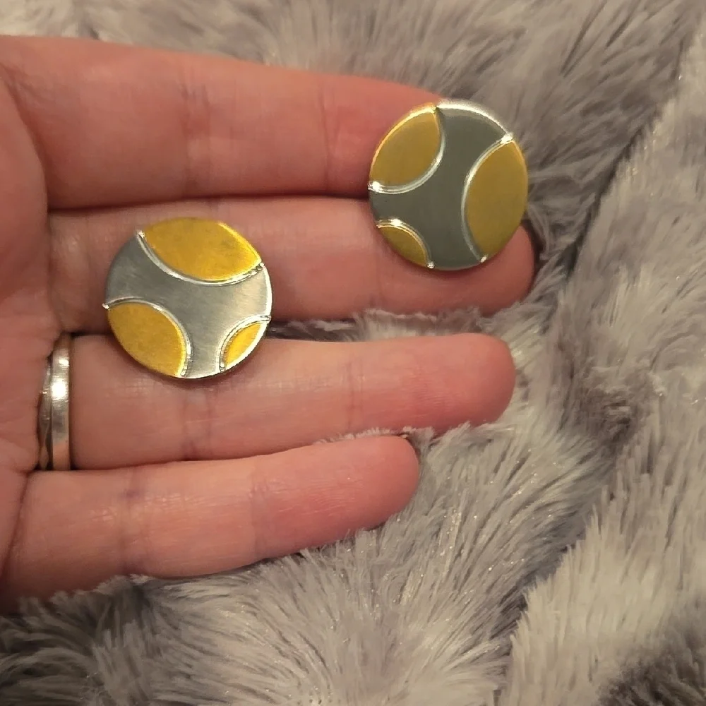 Silver and Gold Stainless Steel Cufflinks Brand New In Box